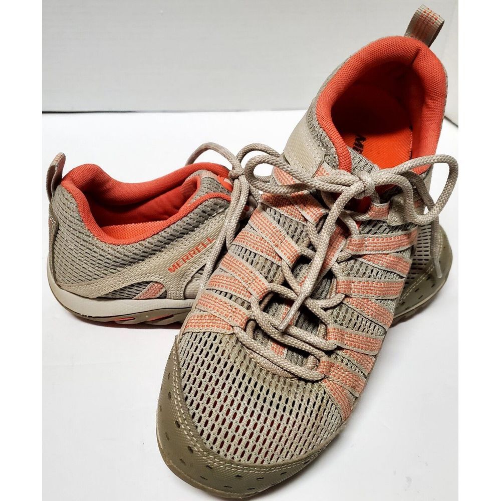 Merrell Sneakers 8 US Silver Lining Coral Running Trail Shoes Gray/Coral Shoes